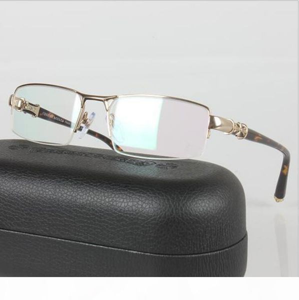 

high - grade fashion retro metal eyeglasses frame glasses male and female tide bracket bone polishr, Black