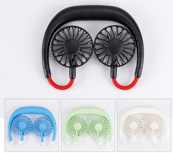 

portable fan hand personal mini fan usb rechargeable neck fan 360 degree adjustment head hanging neck fans for travel outdoor