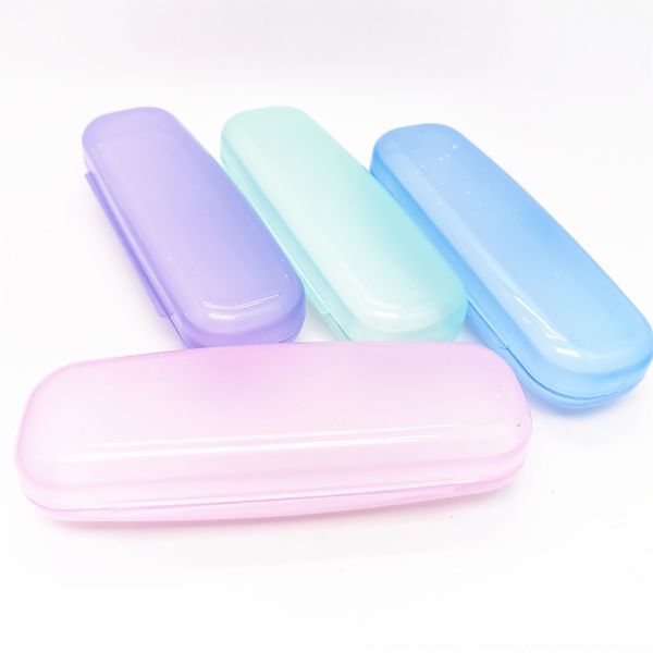 

transparent plastic pvc presbyopic case case cloth box myopia glasses box glasses cloth, Blue