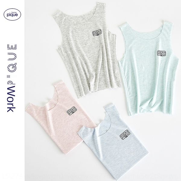 

2020 candy korean style casual candy color children's vest threaded modal children's vest, Blue