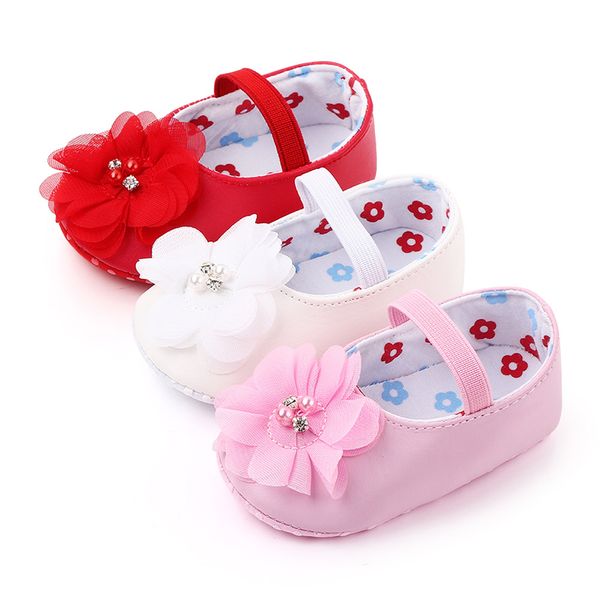 

first walkers baby pu shoes born prewalker soft bottom anti-slip footwear classic princess girl crib mary jane flower