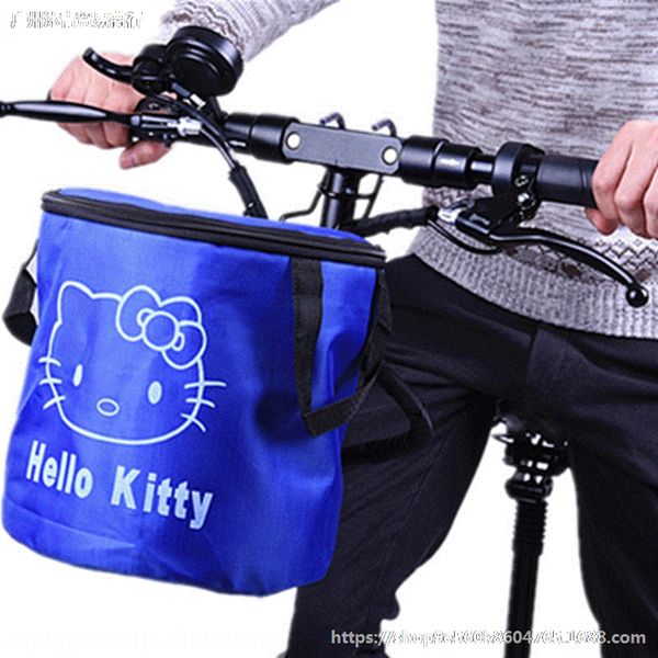 

k86l1 skateboard thickened electric bicycle front canvas front blue waterproof bag car folding waterproof bag hanging basket bicycle hanging