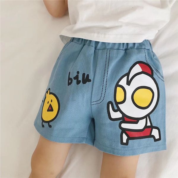 

active 2020 shorts and trousers and trousers summer children's pants altman cartoon printed boys' cotton twill shorts, Blue