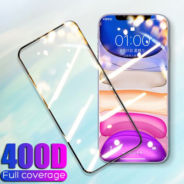 

400d tempered glass on for iphone 11 pro xs max xr x glass full cover for iphone 5 5s se 6 6s 7 8 plus screen protector glass