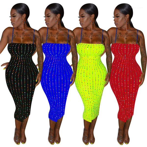 

dress fashion female clothing summer womens designer party dress rhinestone spaghetti strap solid color casual, White;black