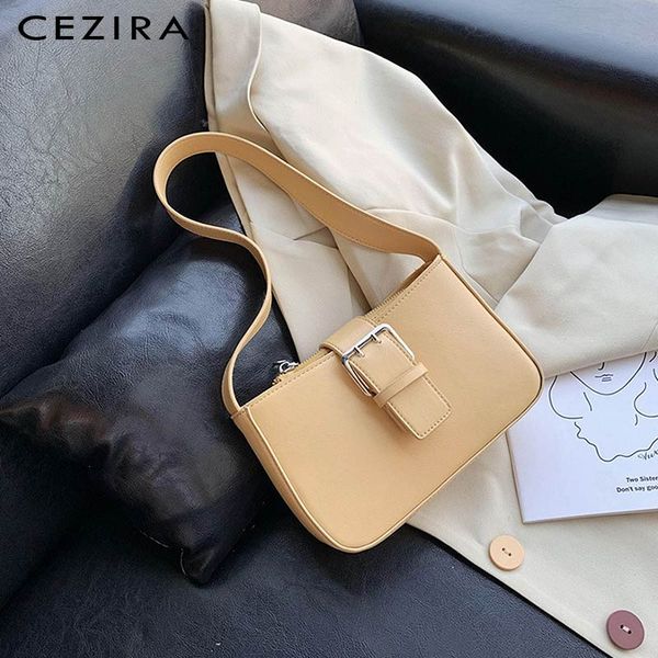 

cezira solid color crocodile pattern pu leather women fashion handbags baguette bag lady vegan leather hobo elegant shoulder bag