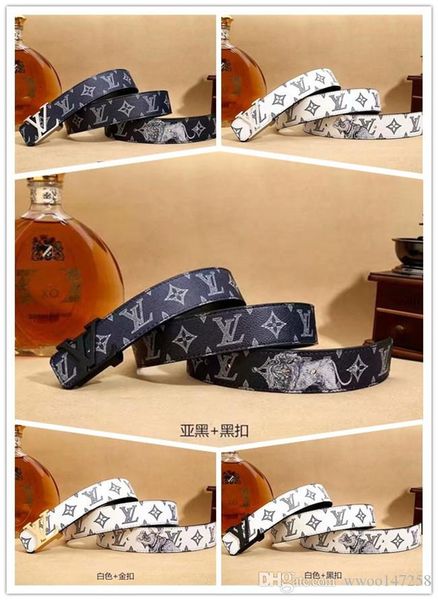 

2019 black luxury ceinture designer belts fashion tiger animal pattern buckle belt mens womens belt delivery, Black;brown