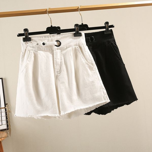 

psene 2020 elegant white high waist shorts with extrashorts pants pantsand extra size stretch loose slimming wide leg denim pants 20, Blue