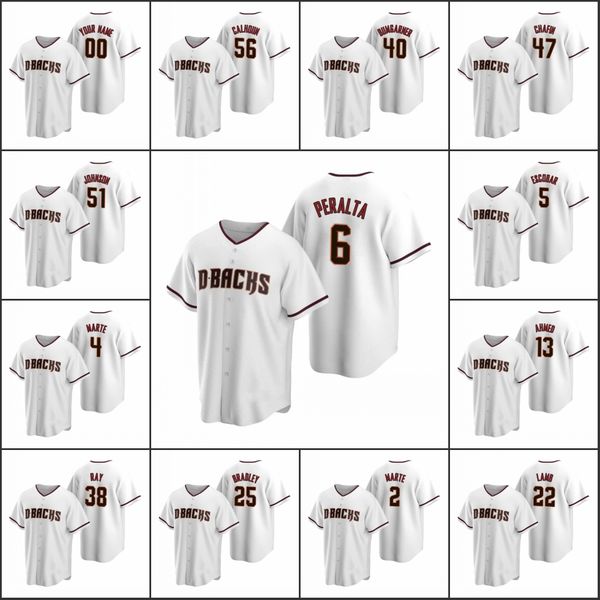 

arizona diamondbacks #38 robbie ray 13 nick ahmed 4 ketel marte 56 kole calhoun men women youth white custom replica home jersey