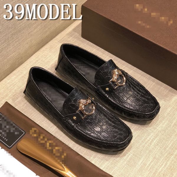 

casual shoes men real genuine leather luxurious handmade office formal wedding party leisure brands shoe loafer men, Black