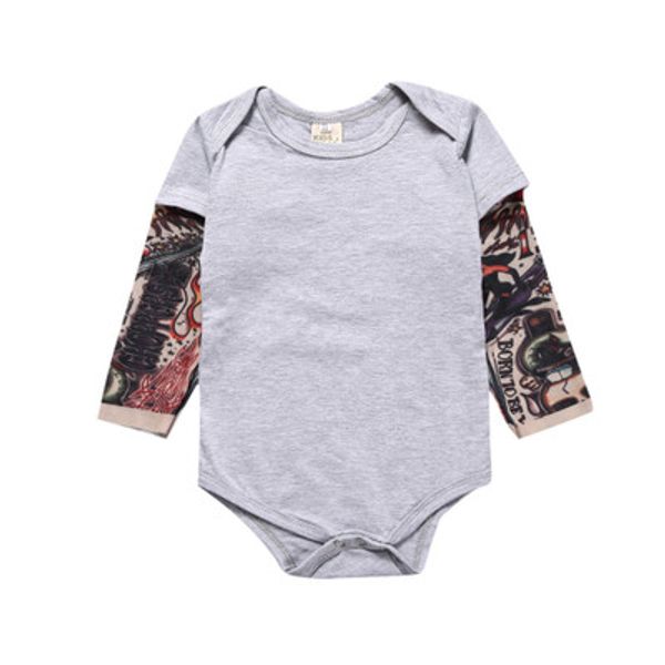 

2020 children designer jumpsuits baby new fashion rompers selling baby tattoo pattern rompers autumn style child long sleeve jumpsuits, Blue