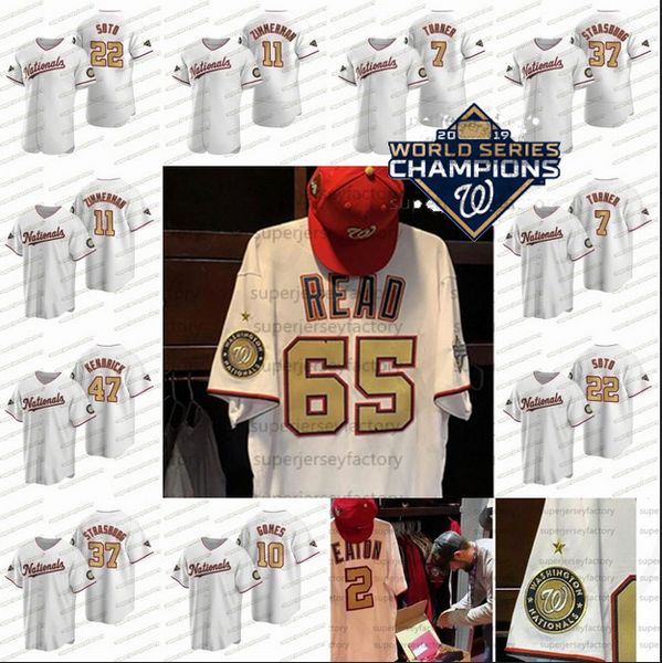 

22 juan soto 31 max scherzer 2020 gold trimmed championship jerseys stephen strasburg adam eaton kendrick doolittle, Blue;black