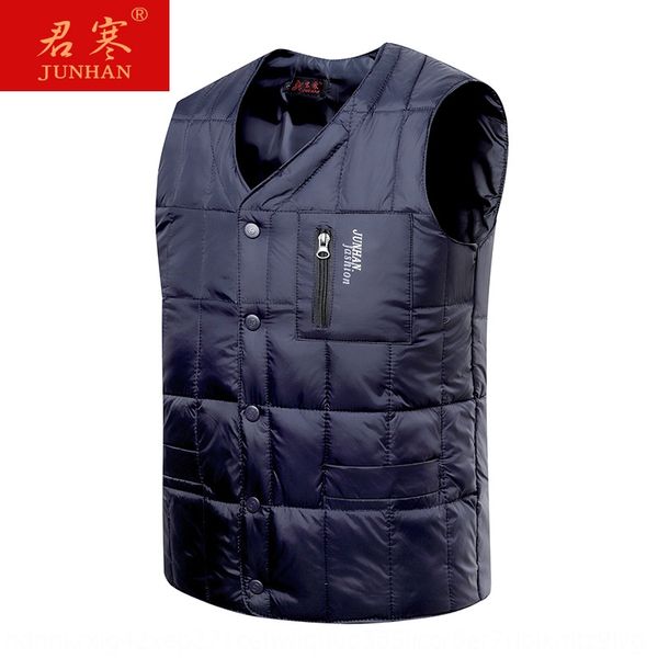 

new men's vest warm warm jacket down jacket liner waistcoat middle-aged and elderly down vest dad outfit, Black;white