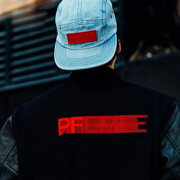

18fw box logo motion logo varsity jacket black purple baseball jacket men women couple soprts outerwear fashion hip hop jacket hflsjk221, Black;brown