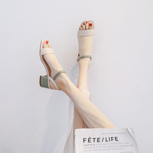 

2020 summer new all-match sandals fashion women's high heel roman shoes, Black