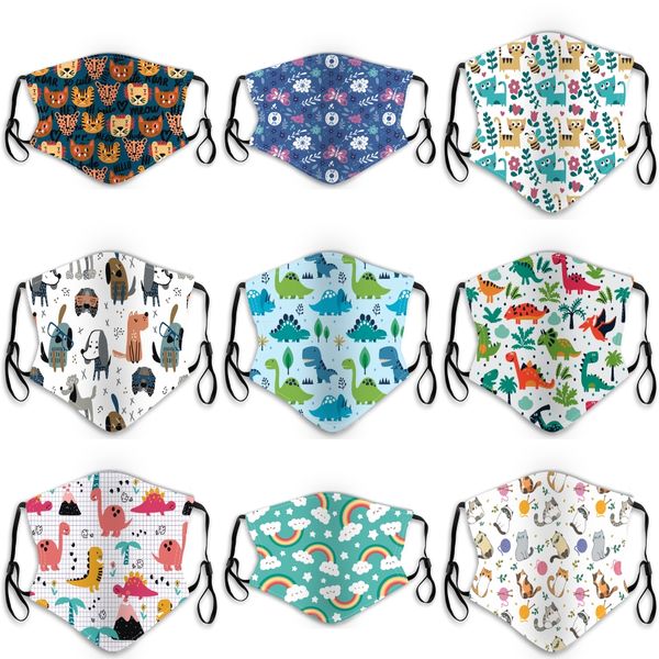 

pm2.5 s anti-pollution masks boys girls cartoon mouth face masks kids anti-dust breathable earloop washable reusable cotton mask#420