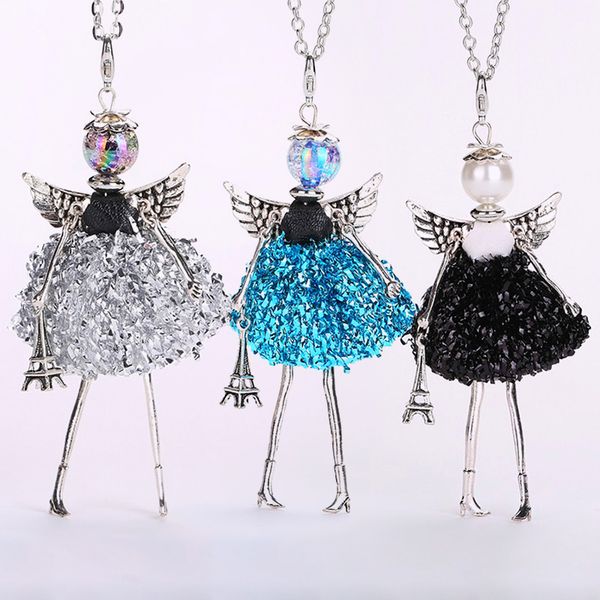 

trendy creative doll women necklaces jewelry fashion ladies halloween party pendant gift 5 colors optional chain choker necklace, Silver