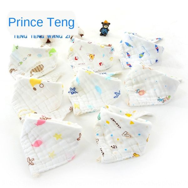 

cartoon triangle saliva combed gauze triangle towel saliva towel baby products baby button bib