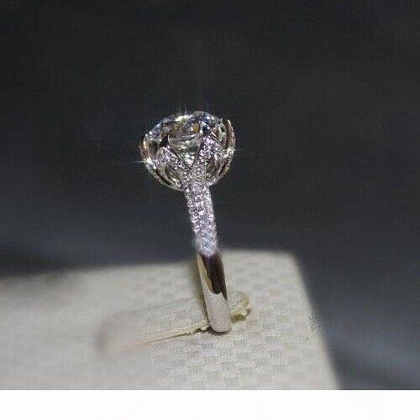 

l victoria wieck luxury jewelry solitaire 3ct white z 925 sterling silver lotus flower cz diamond wedding band women ring gift size