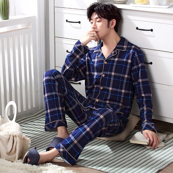 

zst4m сладкая девушка пижамы мужской осени хлопок с длинными рукавами, брюки весной и осенью лацкан мужских зима хлопка костюма одежды домаш, Black;brown