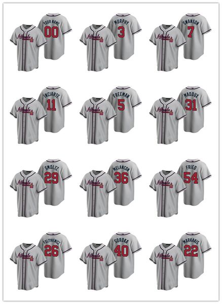 

atlanta braves men women youth 1 ozzie albies 5 freddie an 13 ronald acuna jr. 2020 road jersey, Black