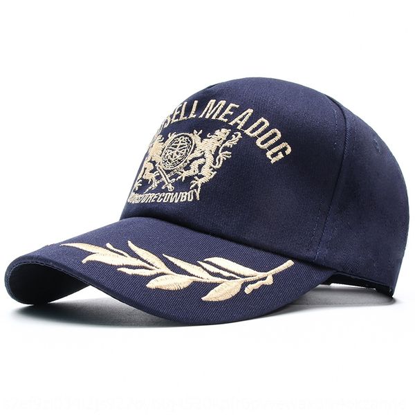

4fyid personality wolf embroidery baseball men's and baseball cap embroidered hat women's hat bending eaves all-match cowboy sunsh, Blue;gray