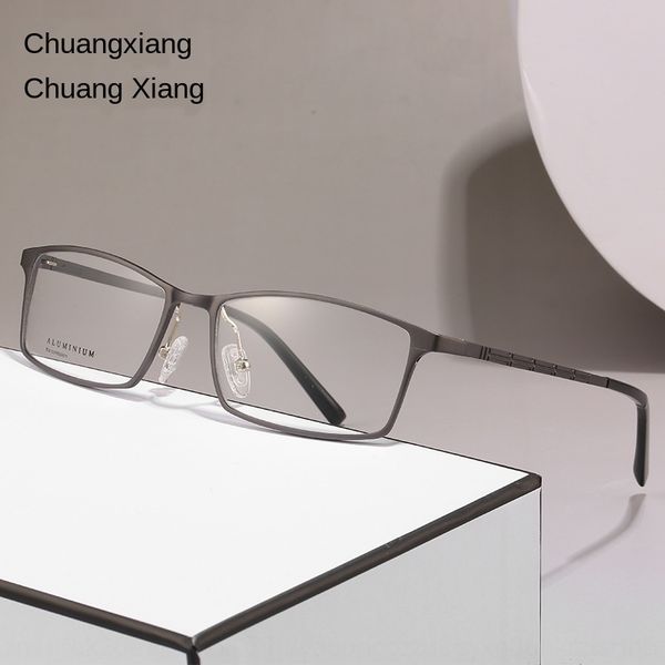 

2020 new frame men's aluminum magnesium full myopia frame business plain glasses myopia glasses, Silver