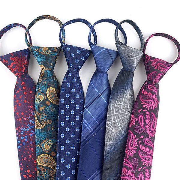 

zip tie for men lazy necktie striped zipper ties paisley business 7cm lazy strips floral printed ready bowknot formal leisure 2pcs/lot, Blue;purple