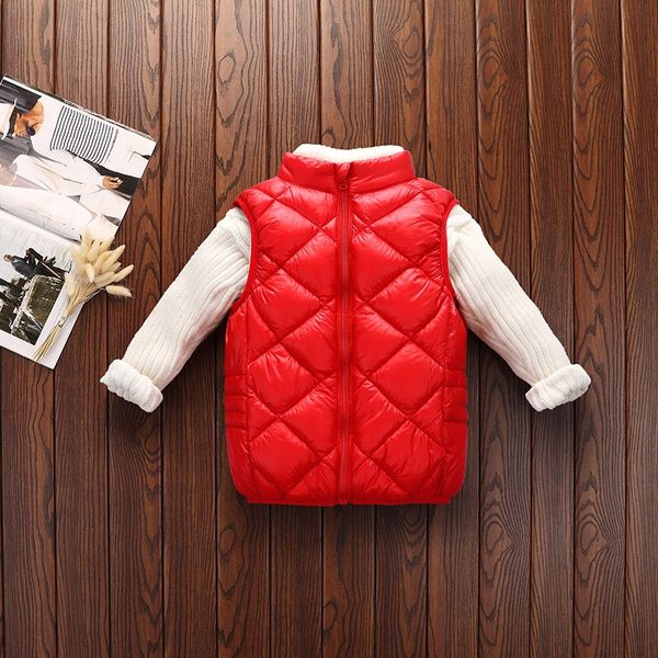 

children's st collar down cotton warm new light and thin warm vest boys and girls slim fit fashion vest, Camo