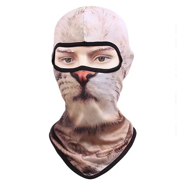 Maschera per il viso 3D Animal Balaclava Neck Hood Hat per motociclismo in bicicletta Natale Halloween Party Prom