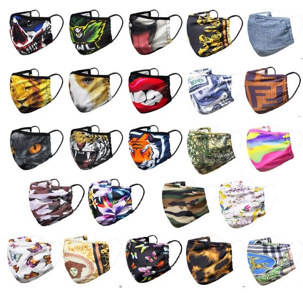 

fashion designer face masks luxury mask washable cloth dustproof respirator outdoor cycling tiger lion print masks for women men