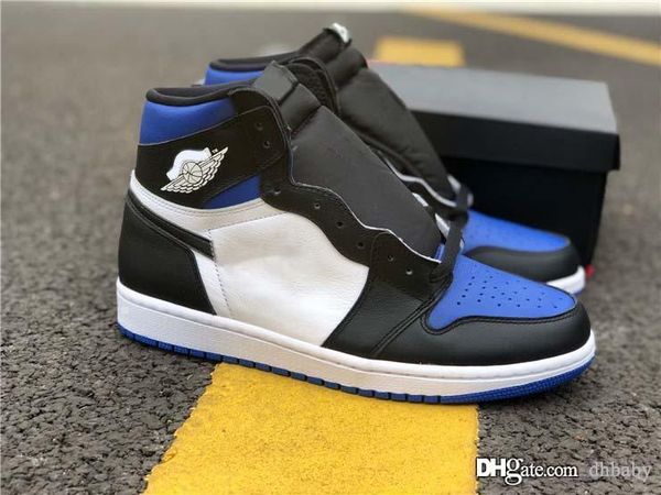 

новое air аутентичный 1 high og retro game royal баскетбольной обуви черный toe мужчины спорт кроссовки с коробкой