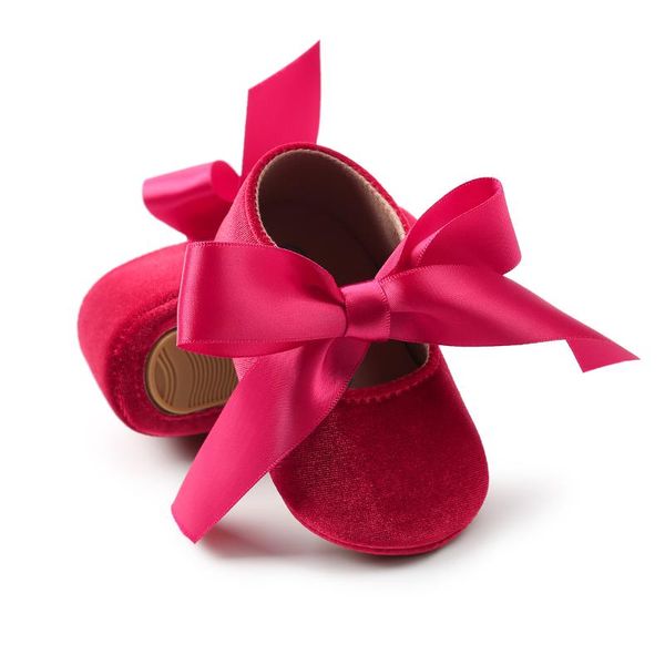 

brand new infant newborn baby kids girls sneaker party solid shoes toddler flannel pricness casual shoes bow first walkers, Black