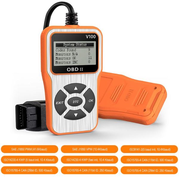 

v100 obd2 scanner handheld 5-language backlit lcd display obd 2 ii auto code reader car diagnostic tool