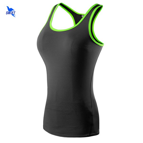 

2020 compression женщины спорт tank top тощий tight фитнес жилет для похудения muscle tops quick dry gym бег йога рубашка без рукавов, Black;blue