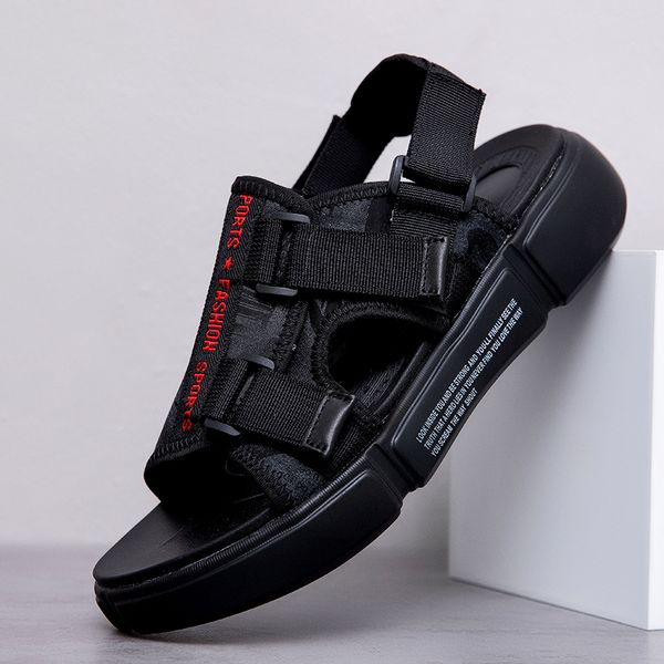 

sandals 2021 men's summer platform breathable comfortable soft slippers shoes sandal for ourdoor walking hiking sports shoe, Black