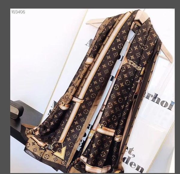 

brand silk scarf pashmina for women 17 styles designer ladies summer floral louÃ¬s vuÃ¬ttÃµnscarves neck wrap 180x90cm shawlsl scarfs gifts, Blue;gray