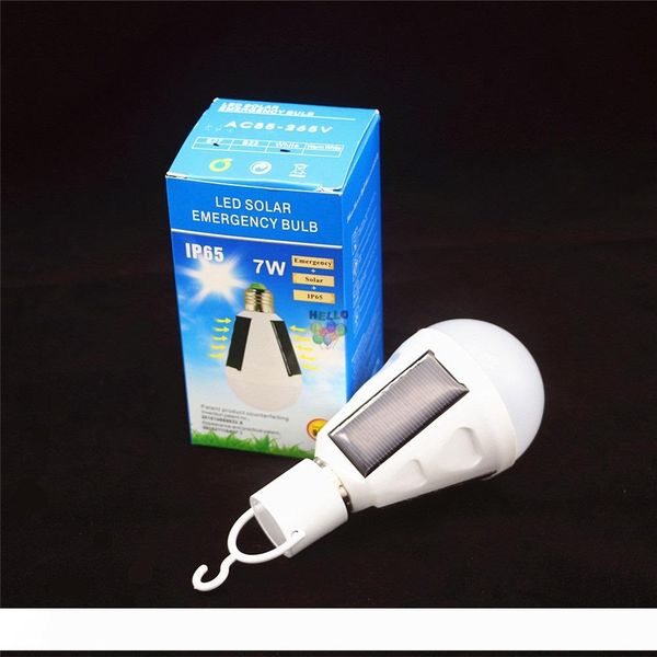 

e27 7w solar lamp 85-265v energy saving light led intelligent lamp rechargeable solar emergency bulb daylight