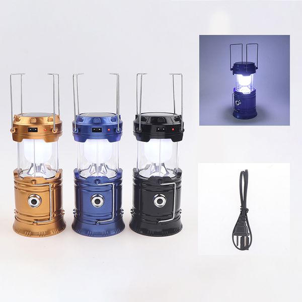 

portable solar camping tent light flame lamp lantern retractable