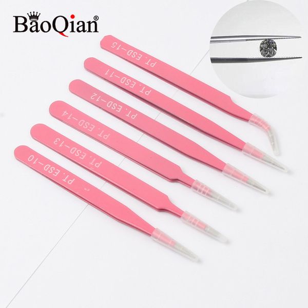 

excellent quality pink bend straight tweezers stainless steel anti-static cross sewing accessories tools tweezers sewing supplie, Black