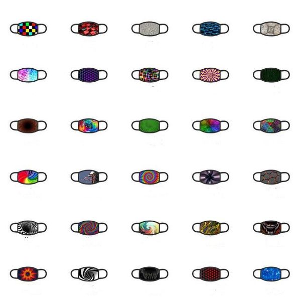 

printing face masks 3d geometric cotton designer mask respirator dustproof breathable face mouth cover washable reusable face mask ahb958
