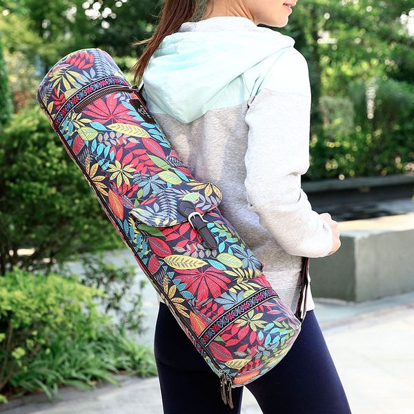 

yoga mats printed mat bag gym case for women men pilates fintess exercise pad backpack dance sports bags 71 * 17.5cm