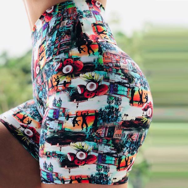 

2020 summer new and shorts women's high waist yoga fitness hip lifting shorts for women, Black