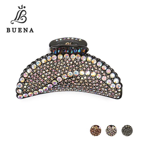 

bling large hair claw ab white austrian rhinestone jaw clamp curve design arrangement fashion accessory ng034, Golden;silver