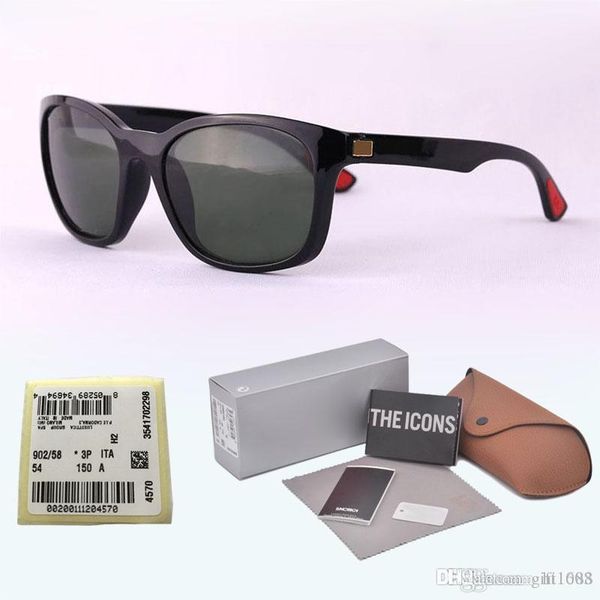 

glass lens brand designer sunglasses men women plank frame metal hinge sport vintage sun glasses with retail box and label, White;black