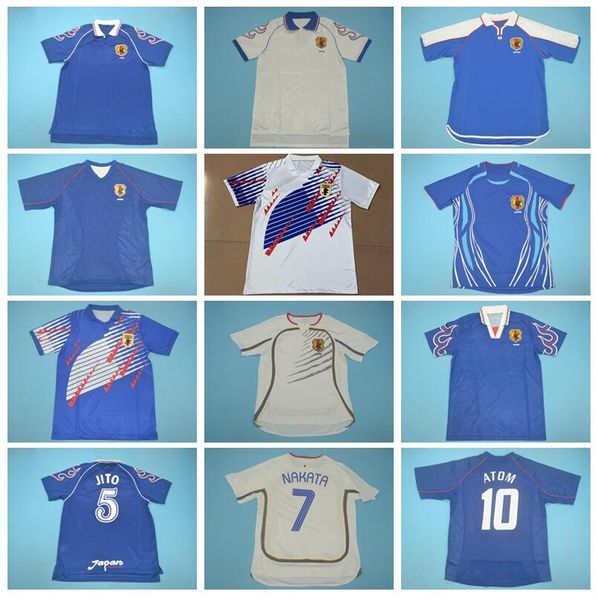 

1994 1999 2002 soccer japan retro jerseys vinatge miyamoto ogasawara tsubasa okano soma akita kawaguchi hattori okazaki football shirt kits, Black;yellow