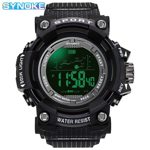 

lzo1e laoke new men's electronic watch large screen luminous waterproof multifunctional sports outdoor sports screen outdoor sportswatc, Blue