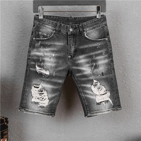 

2020 new fashion mens jeans denim shorts designer jeans denim jeans hip hop slim straight pants trend mens stylist pants, Blue