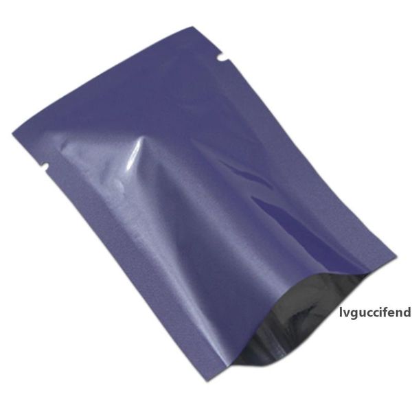 

300pcs glossy purple aluminum foil heat seal pouches dried flowers household packing mylar storage open vacuum bag