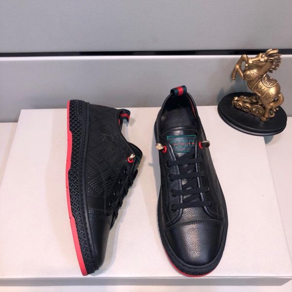 

2019t new fashion sports shoes trend wild white shoes men's casual shoes original box hair package: 38-4411, Black